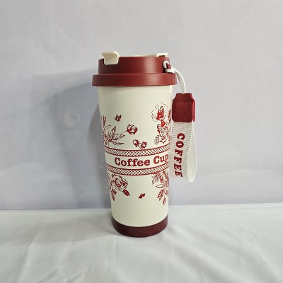 Premium 500ml Stainless Steel Coffee Cup – Double Sipper Lid & 12hr Insulation