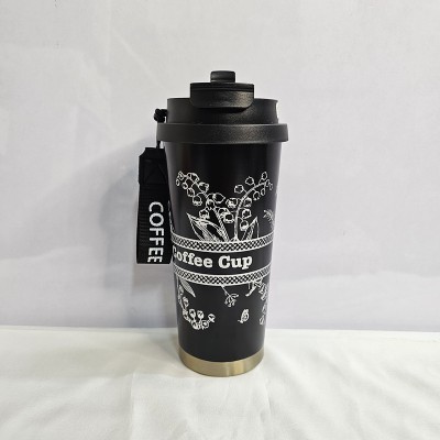 Premium 500ml Stainless Steel Coffee Cup – Double Sipper Lid & 12hr Insulation