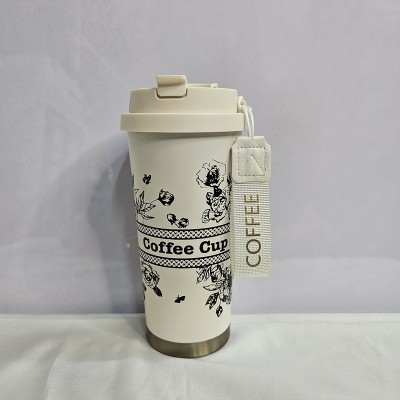 Premium 500ml Stainless Steel Coffee Cup – Double Sipper Lid & 12hr Insulation