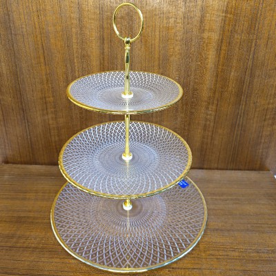 3-Tier Round Cake & Cupcake Stand with Ring Handle – Elegant Dessert Serving Tray