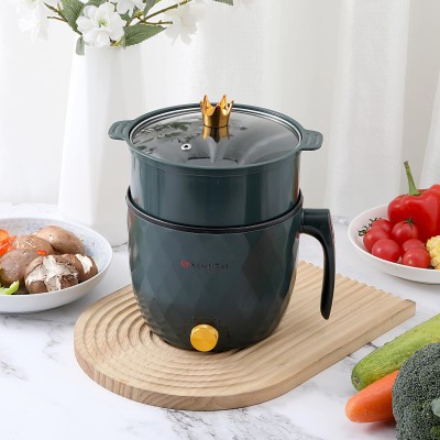 Samurai Electric Multifunctional Cooking Pot – 1.8L, Non-Stick, Portable & Stylish (Dark Green)
