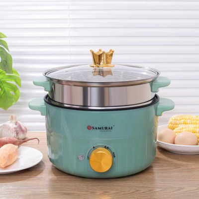 Samurai Electric Multifunctional Cooking Pot – 2.8L, Non-Stick, Portable & Stylish (Green)