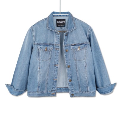 Women’s Regular Fit Denim Jacket – Mid Light Wash | Cavaro
