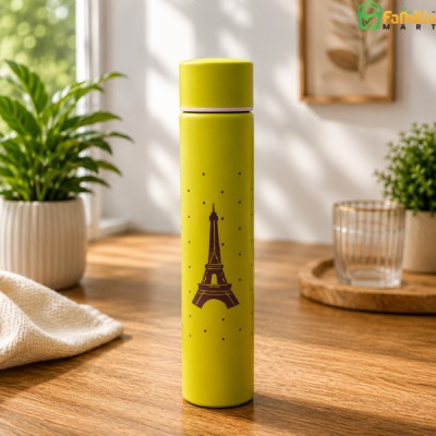 SI-19 Stainless Steel Slim Water Bottle 310ml | Leakproof Vacuum Flask, (Lime Green)