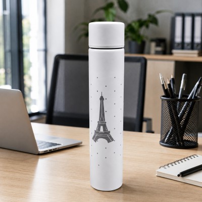 SI-19 Stainless Steel Slim Water Bottle 310ml | Leakproof Vacuum Flask, (White)